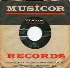 PLATTERS Why / Hard To Get A Thing Called Love  R B - SOUL 45 RPM RECORD