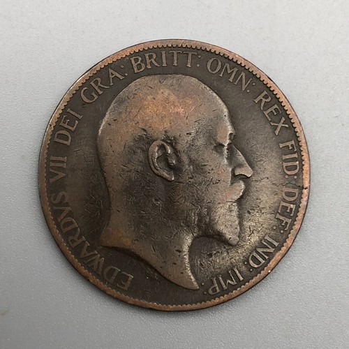 1903 Great Britain One Penny Bronze Coin Edward VII Britannia (C68) - Picture 2 of 4