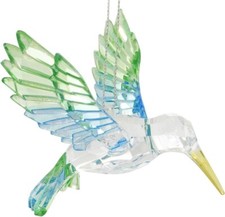 Kurt Adler Hummingbird Ornament-4"-Acrylic-green-yellow-blue-sun-window-NEW
