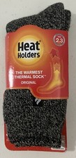 Heat Holders Thermal Socks Black/Light Gray Men  s Size 4-8. Women  s Size 5-9 NEW