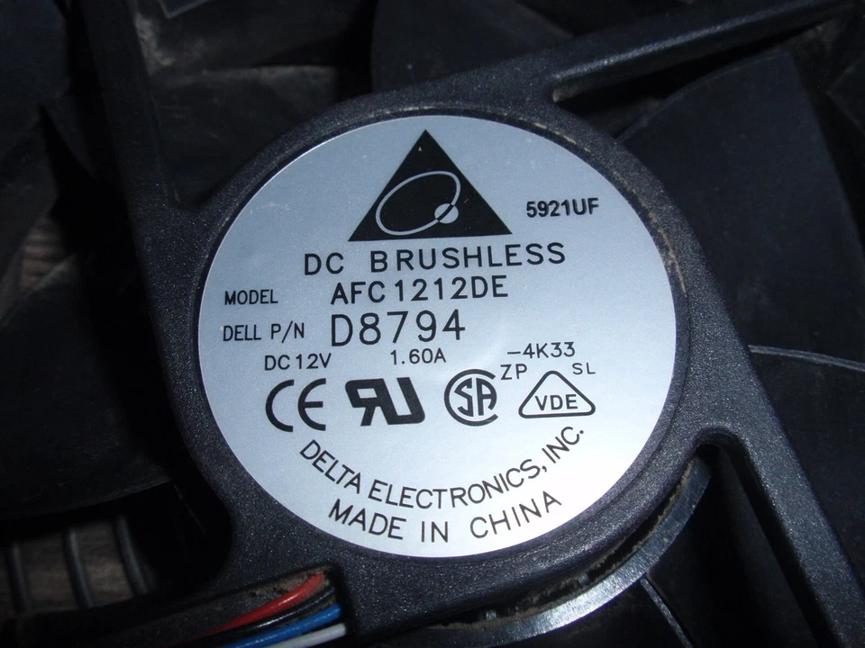 Delta Electronics AFC1212DE Case Fan P/N D8794 Dell 5-pin DC 12-Volt 1.60A 120mm - Image 2 of 4