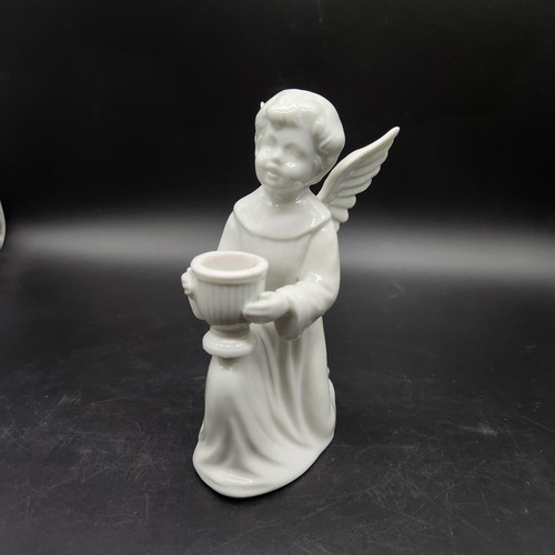 Fitz & Floyd Japan Ceramic White Kneeling Angel Candle Holder Vintage 1990s - Picture 4 of 7