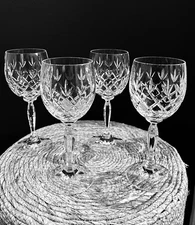 Set Of 4 Scott Swiesel Germany Wessex Crystal Wine Glasses 7 1/4 Inches Tall