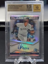 DREW ROMO 2020 Bowman Chrome Draft Class of 2020 Refractor Auto /250 BGS 9.5/10
