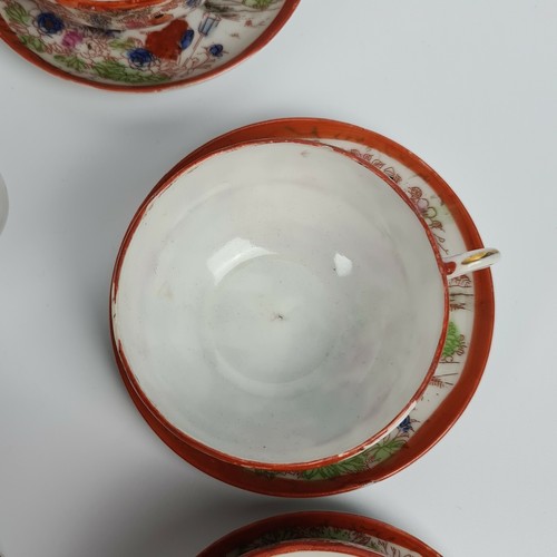 ANTICO SERVIZIO Tè Caffè PORCELLANA GIAPPONESE GIAPPONE KUTANI SATSUMA Set 12 - Foto 10 di 12