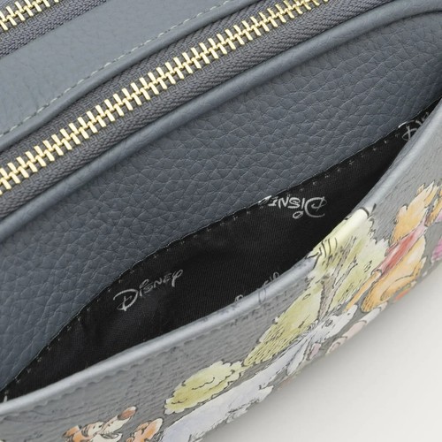 Disney Winnie The Pooh Eeyore Double Zipper Crossbody Shoulder Bag Vegan Leather - Picture 8 of 8