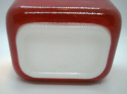 Pyrex Kühlschrank Geschirr dunkelrot 1 1/2 Tasse 501-B 4 x 3 Zoll OHNE DECKEL - Bild 6 von 6
