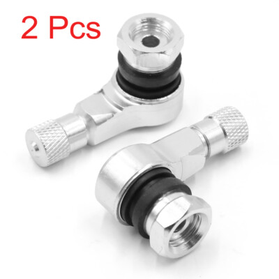 2Stk. Silberton 90 Grad Winkel Aluminum Alloy Motorrad Reifen Ventilschaft Kappe