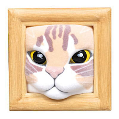 Flocked Cat in Frame Mini Figure Russian Blue Siamese Silver Brown White Tabby