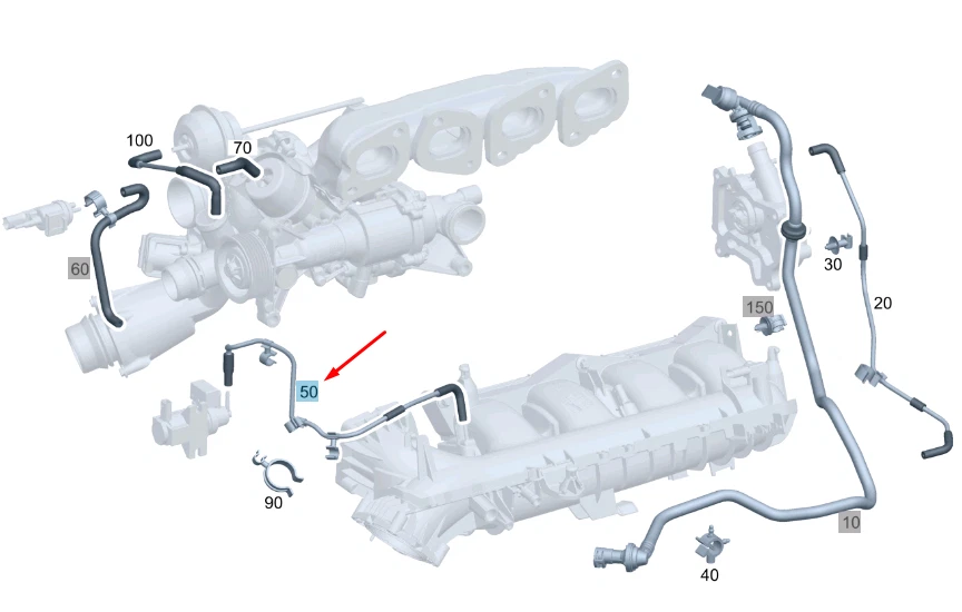 NEW MERCEDES-BENZ C W204 VACUUM LINE A2740700632 ORIGINAL | eBay 