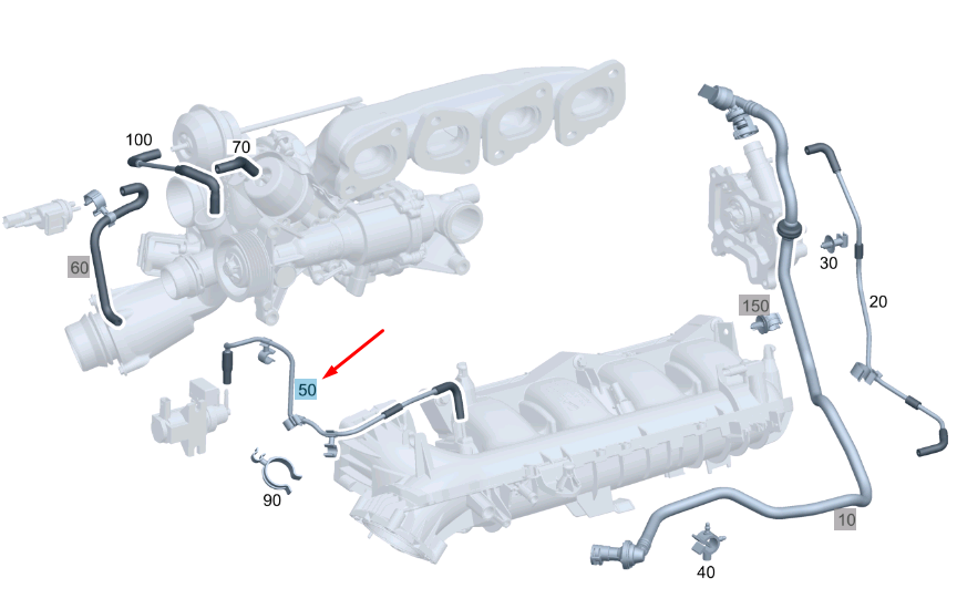 MERCEDES-BENZ C W204 Vacuum Line A2740700632