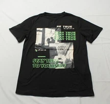 SHEIN Women's Slayr Slogan Graphic Short Sleeve T-Shirt JJ4 Black/Green Small