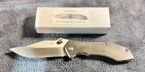 Sanrenmu Ethos Drop Point Folding Knife- Stainless Steel MSRP $ 39.99! Stainless
