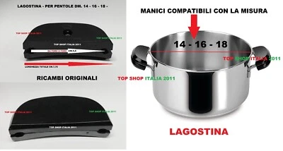 LAGOSTINA COPPIA MANICI MANICO MISURA 14 16 18 PER CASSERUOLA E PENTOLA 2 2025