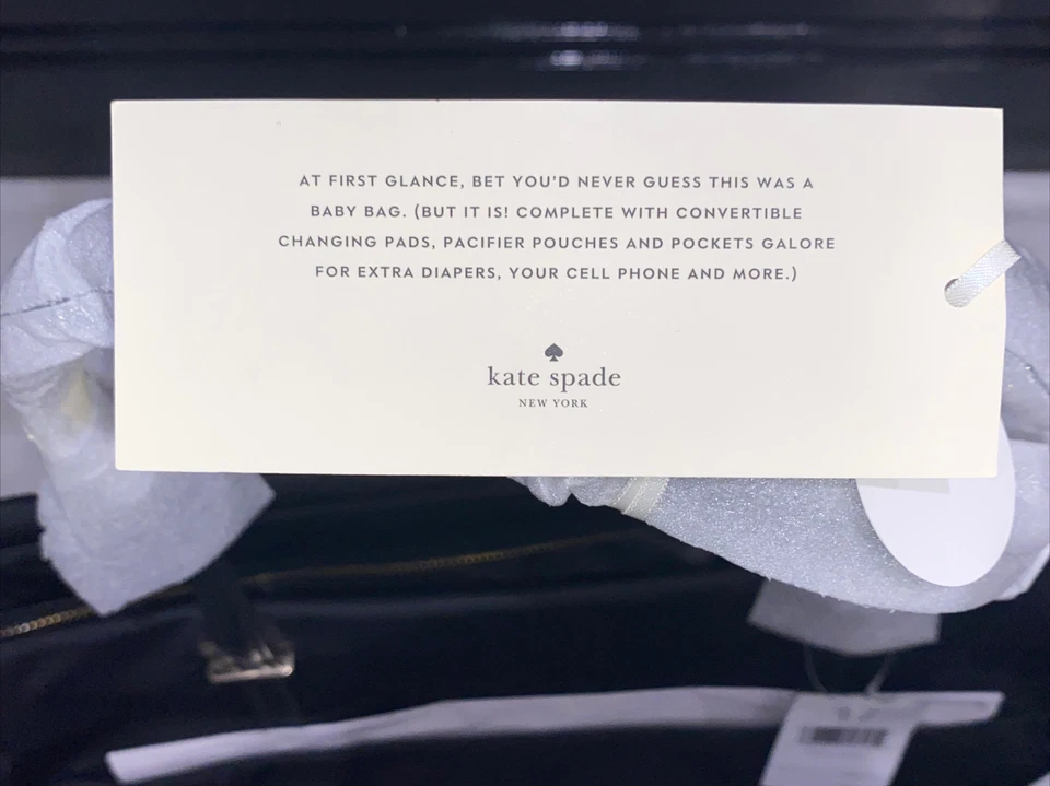 Bolso de Pañales Kate Spade New York Kaylie Bebé Negro + Cambiador Nuevo con Etiquetas Foto 4 de 4