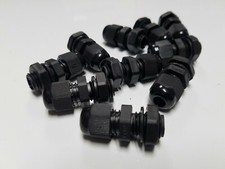 10 Pcs m12 Black Nylon Waterproof Cable Gland 4-8mm Dia. w/ Lock-Nut  Gasket