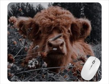 Baby Highland Cow Computer Non Slip Custom Mouse Pad Handmade