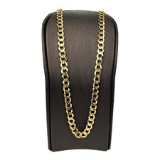 18ct 18k Yellow Gold Italian Flat Curb Link Chain Necklace 22.55 Grams 56cm. New