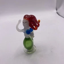 Tropical Mermaid Wine Bottle Glass Art Topper Stopper Used