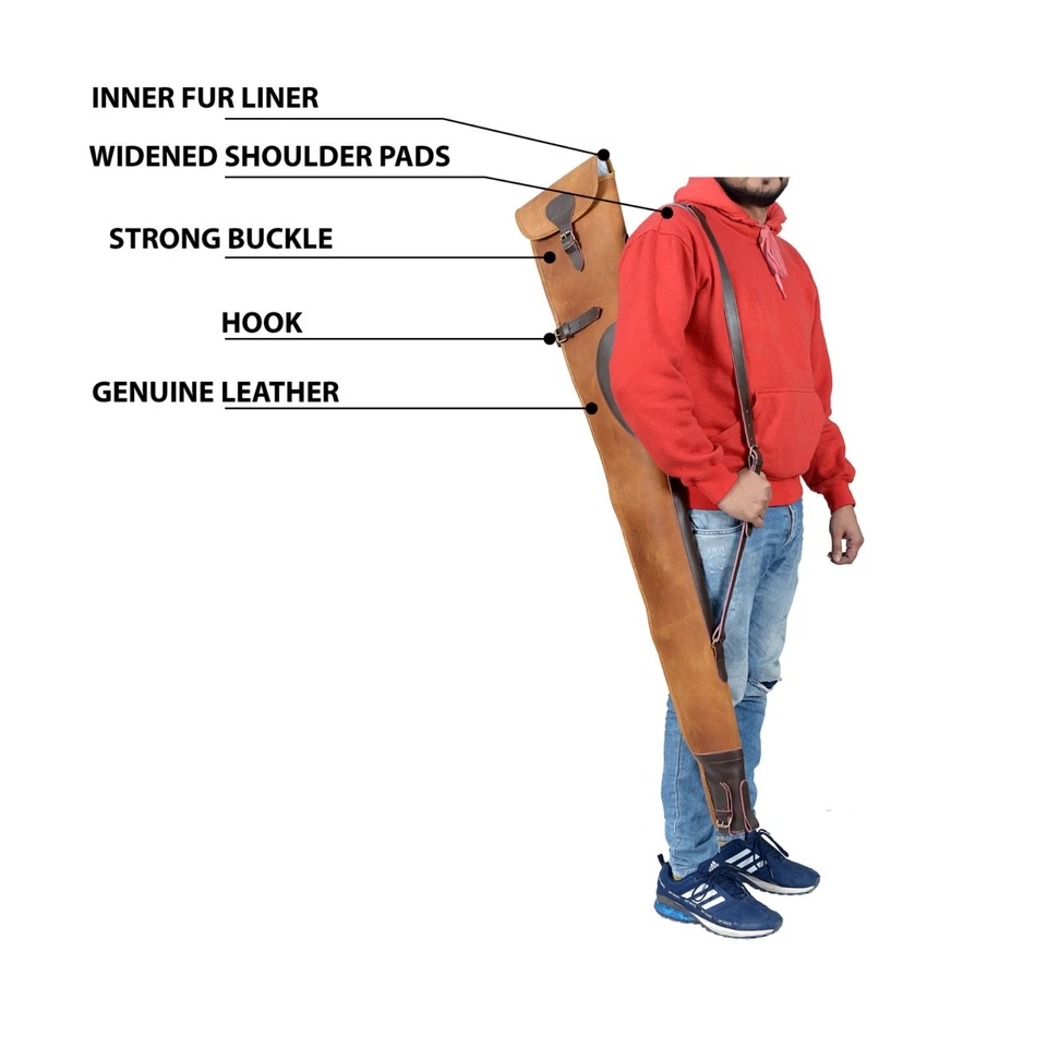 Leather shotgun Slip Case, Clay Hunting shotgun case, Gifts for hunters - Image 3 of 4