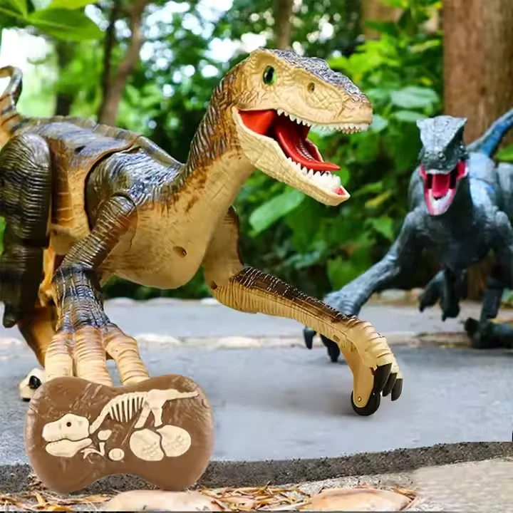 Remote Control Dinosaur for Kids Walking Deinonychus w/ Sound & Light Effects - Image 4 of 4