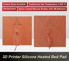 3D Printer Heat Bed Flexible Silicone Heater Pad High Temp Heating Thermistor