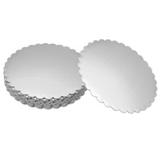 10 Pezzi Base Cerchio per Torte Smerlata, 7,9 Pollici Cartoni per Torte, Argento