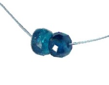 Dazzling AAA Neon Blue Apatite Roundel Beads  5mm  2 Beads 