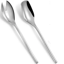 Deluxe Large 10 Salad Servers,18/10 Stainless Steel Salad Serving Set, Set of 2