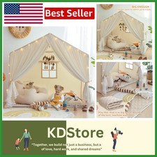 Large Princess Castle Kids Play Tent with Padded Mat  Boho Style