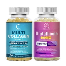 L-Glutathione Capsules Antioxidant Collagen Supplement Skin Health Detox Support