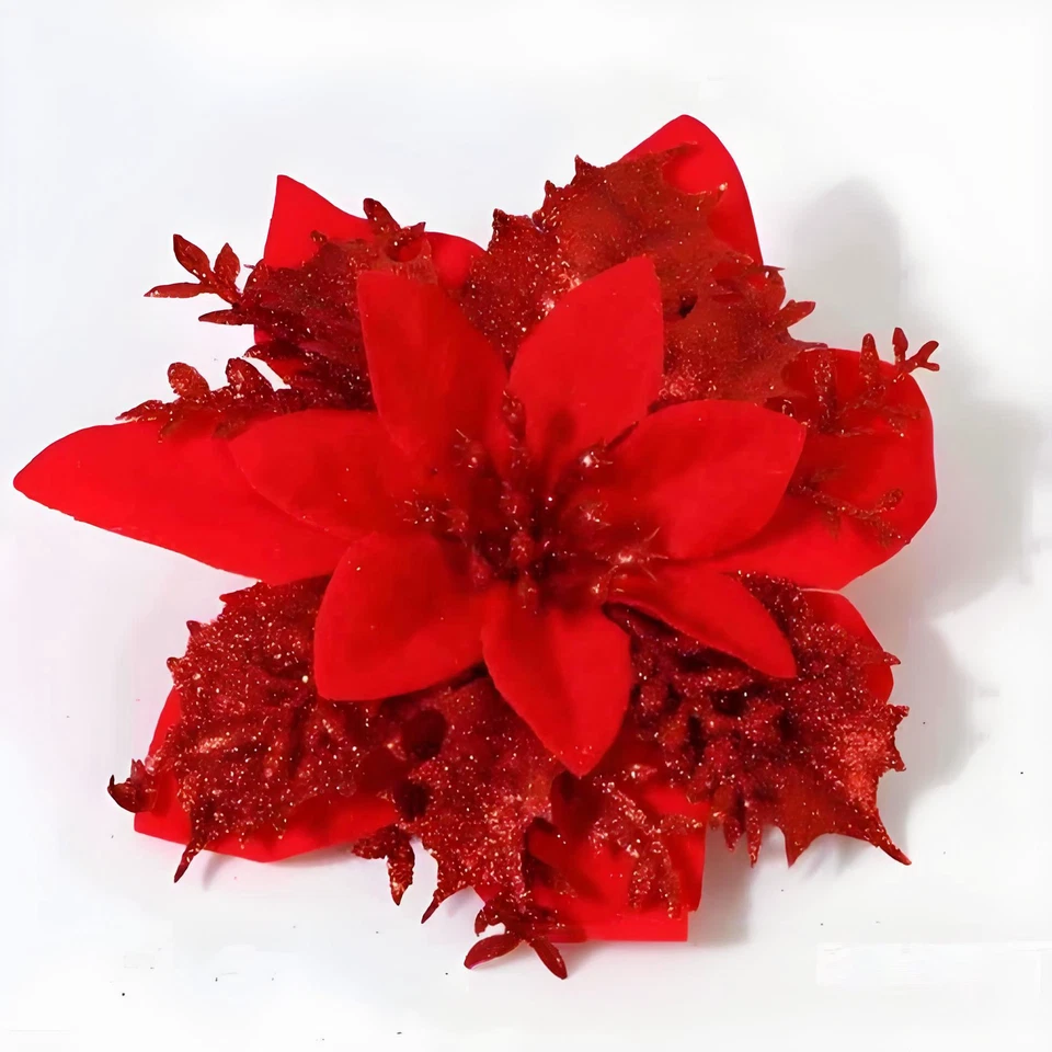 Рождественский большой блестящий искусственный цветок дерево вися вечеринки Xmas декор - Изображение 2 из 4