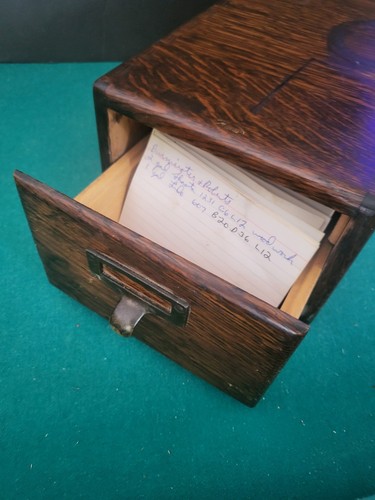 Antique c1910 Macey Quarter-Sawn Oak File Drawer, Index Card Cabinet 14" Long - Picture 11 of 14