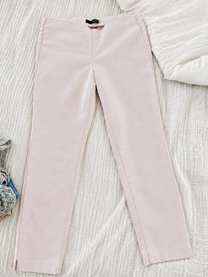 #ad Crosby Blush Pink Pull On Ankle Pants Size 4 Slim Fit Career Pants $29.00