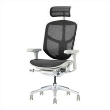 ErgoHuman Enjoy 2 High-Back Office Chair w/ Headrest, Gray/Black