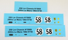 REF 77, 1/43 Ferrari 250 LM Chassis 5909 decals ,n AMR /BBr