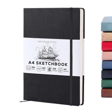 Beechmore Books A4 Sketchbook – 8.5x11 Premium Vegan Leather Bound Large Ske...