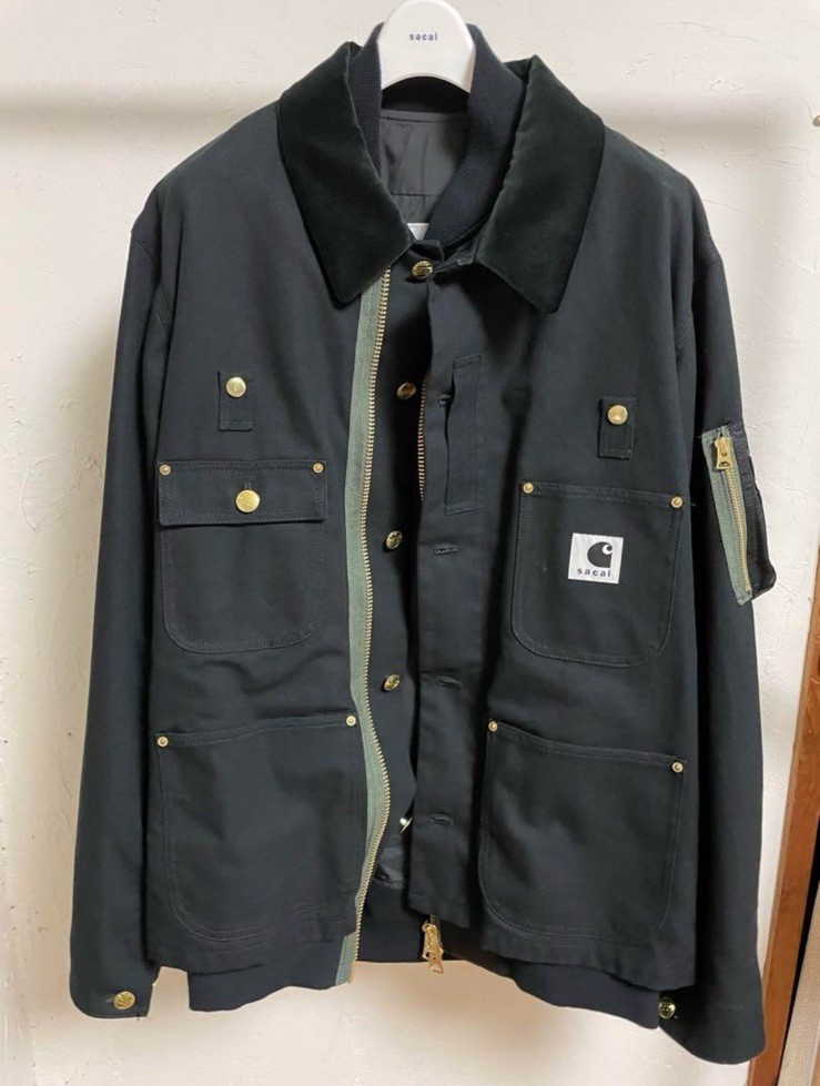 Carhartt WIP x sacai Canvas x MA-1 Jacket Michigan Black M
