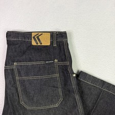 Vintage Karl Kani Jeans Mens 40 Black Baggy Black Logo Carpenter Hip Hop 90s Y2K