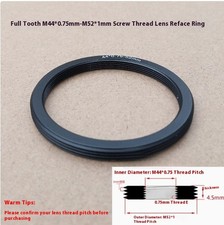 M44 44x0.75mm Female to M52 52x1mm Male M44-M52 Thread  All Mount Adapter Ring