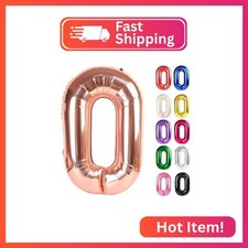 Rose Gold Number 0 Balloon 40 Inch - 0th Balloon Number Decorations