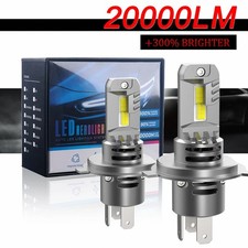 LED Headlight Bulbs, 6000K, 20,000 lm, 12V, 2-Pack, Plug Play, Universal Fit
