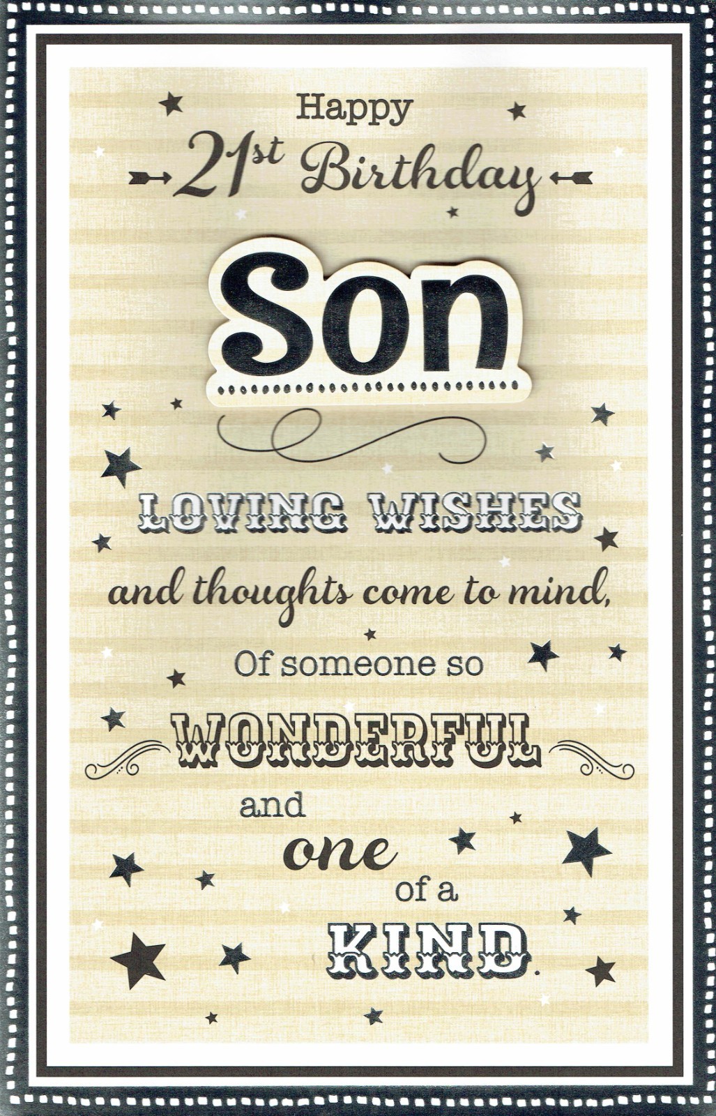 SON 21st  BIRTHDAY CARD EX-LARGE 8 PAGE INSERT With LOVELY WORDS