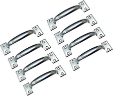 QCAA Door Pull, Steel, Zinc Plated, 5-3/4", 8 Pack, Made 8pack, Plated 