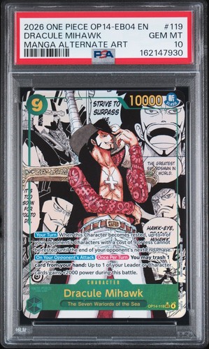 Dracule Mihawk (Manga) graded PSA 10 for sale on eBay