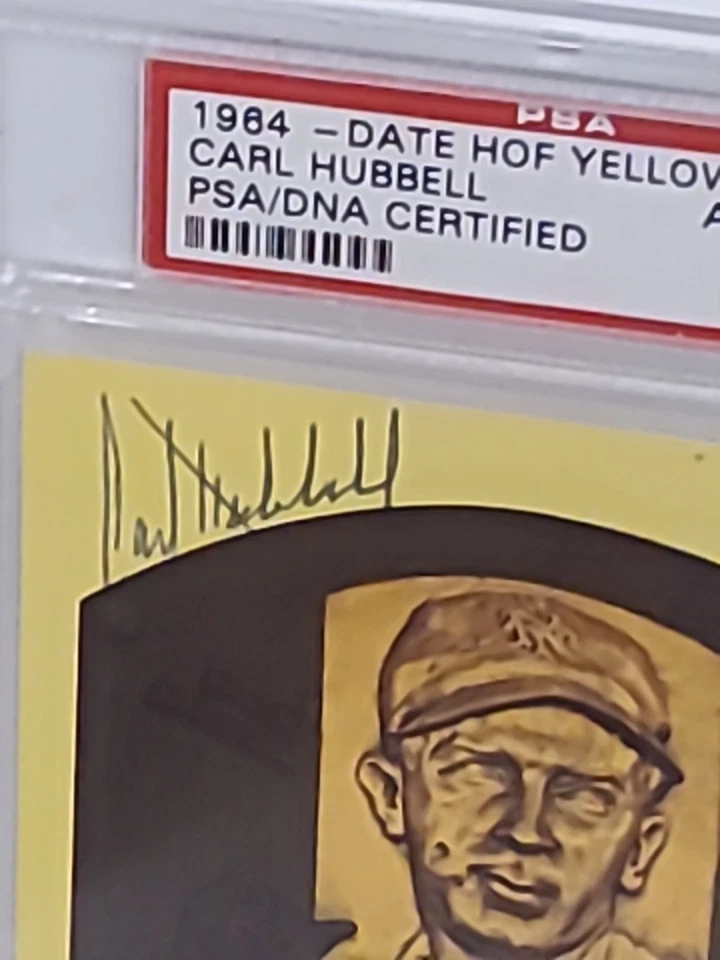 Carl Hubbell Signed Hall Of Fame Plaque PSA/DNA Post Card HOF Giants Autographed - Image 4 of 4