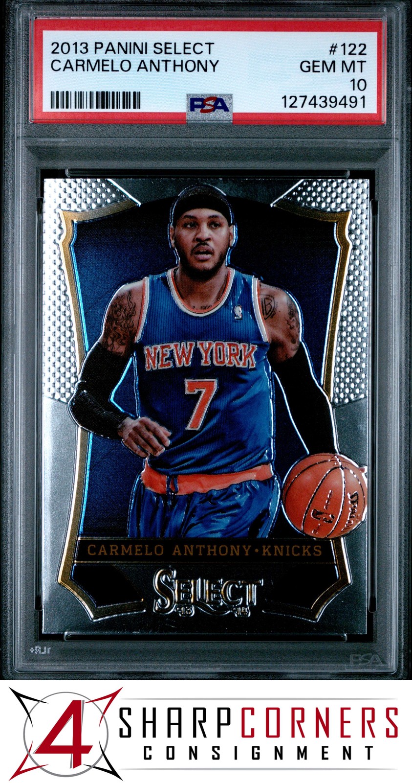 2013 PANINI SELECT #122 CARMELO ANTHONY KNICKS HOF PSA 10