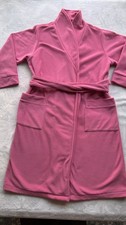 L.L.Bean Kids Pink Fleece Robe Size M 10-12 Belted Soft Cozy Bathrobe