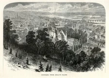View of Dubuque, Iowa Upper Mississippi Historic America, 1872 Antique Engraving