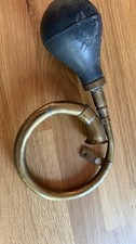 Vintage Brass Bulb Horn Bicycle Hooter Rubber Squeeze Bulb Antique Classic Car